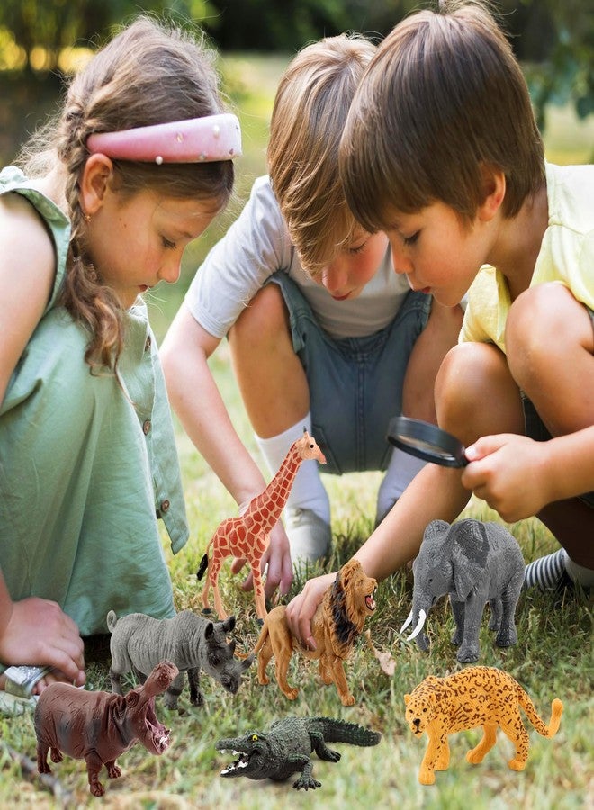 Lemicin 8PCS Large Solid Safari Animals Figures Toys Realistic Jungle Wild Animal Figurines African Wildlife with Giraffe Lion for Kids Boys Girls Toddlers 3-5 Years Old Birthday Gift Party Favors - Image 5
